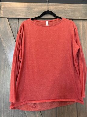 Lulu Long Sleeve Rust with Sparkles Knit Top